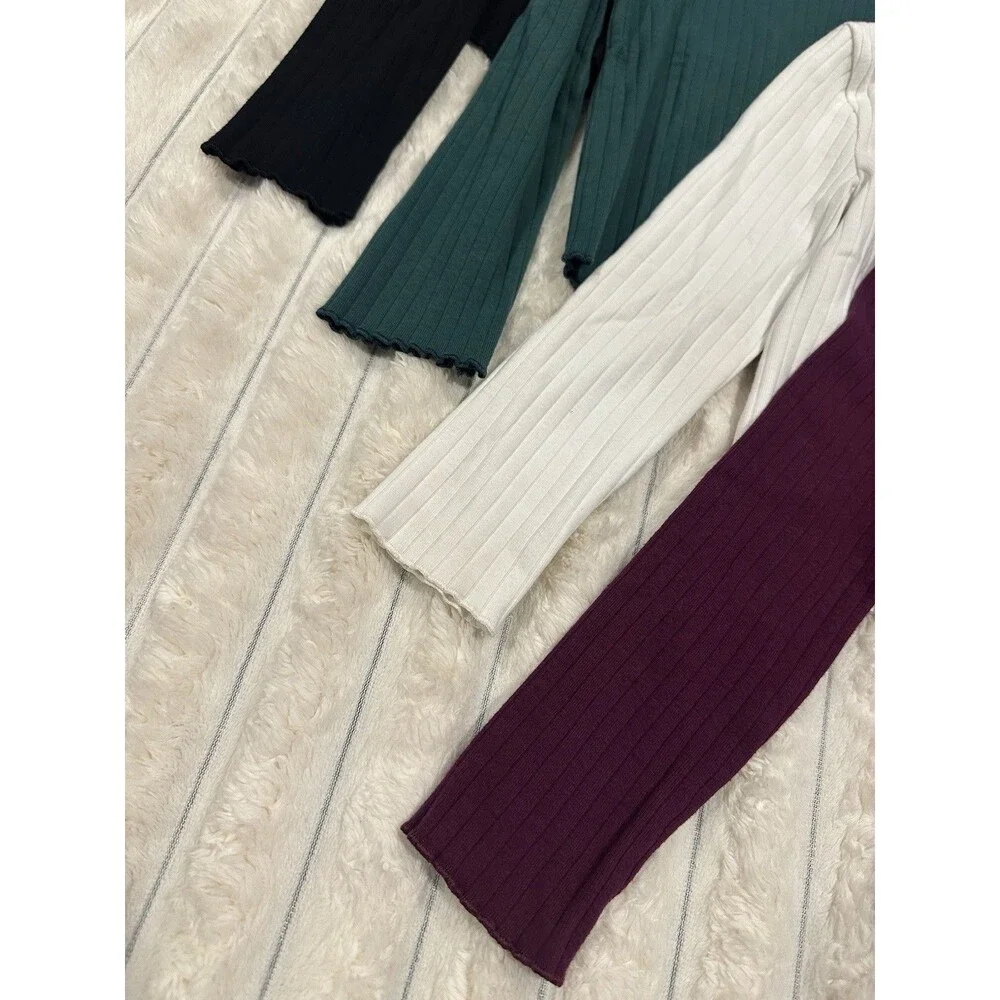 Gap Kids Girls XS Long Sleeve Crew Neck Ribbed Shirt - Lot of 4 EUC